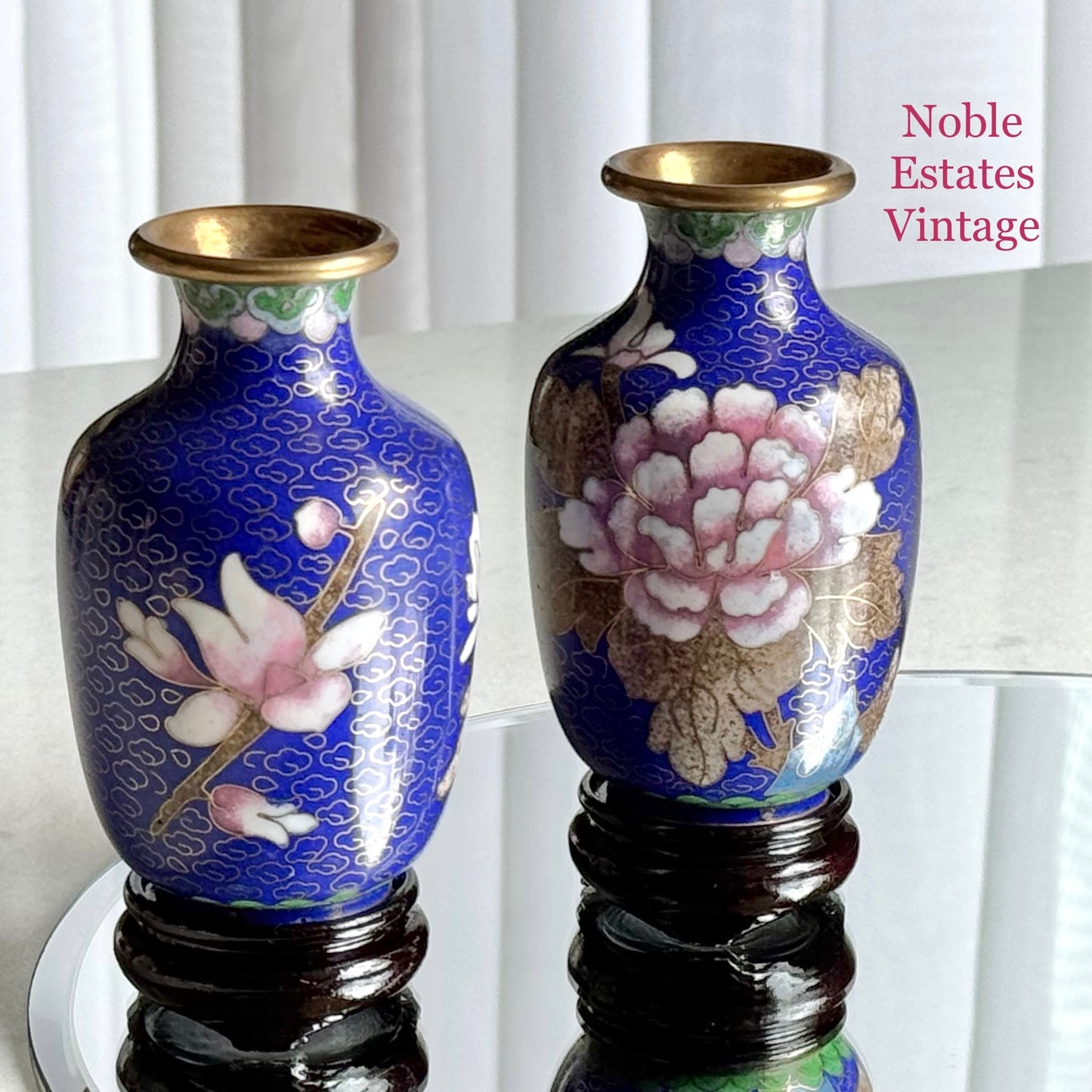 Vintage Chinese Cloisonne Vases (#C2) - Set of 2
