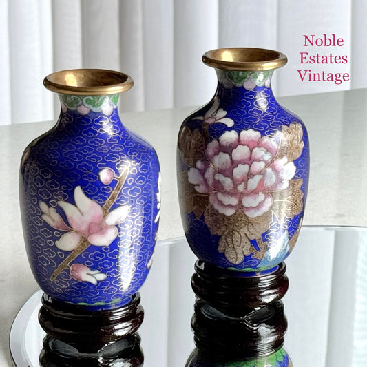 Vintage Chinese Cloisonne Vases (#C2) - Set of 2