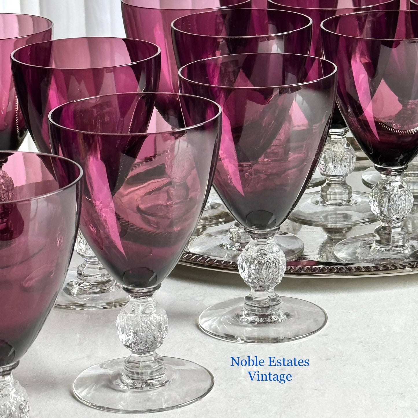 Vintage Cambridge Aurora Amethyst Purple Glasses - 14 Available