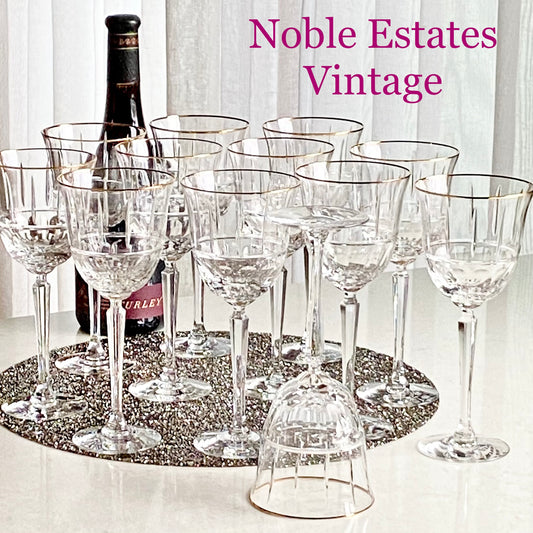 Vintage Lenox Classic Regency Gold Rim Glasses (circa 1988 - 1992) - Set of 12