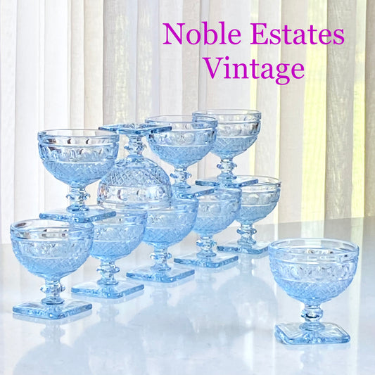 Vintage Imperial Glass Tradition Light Blue Glasses - Set of 10