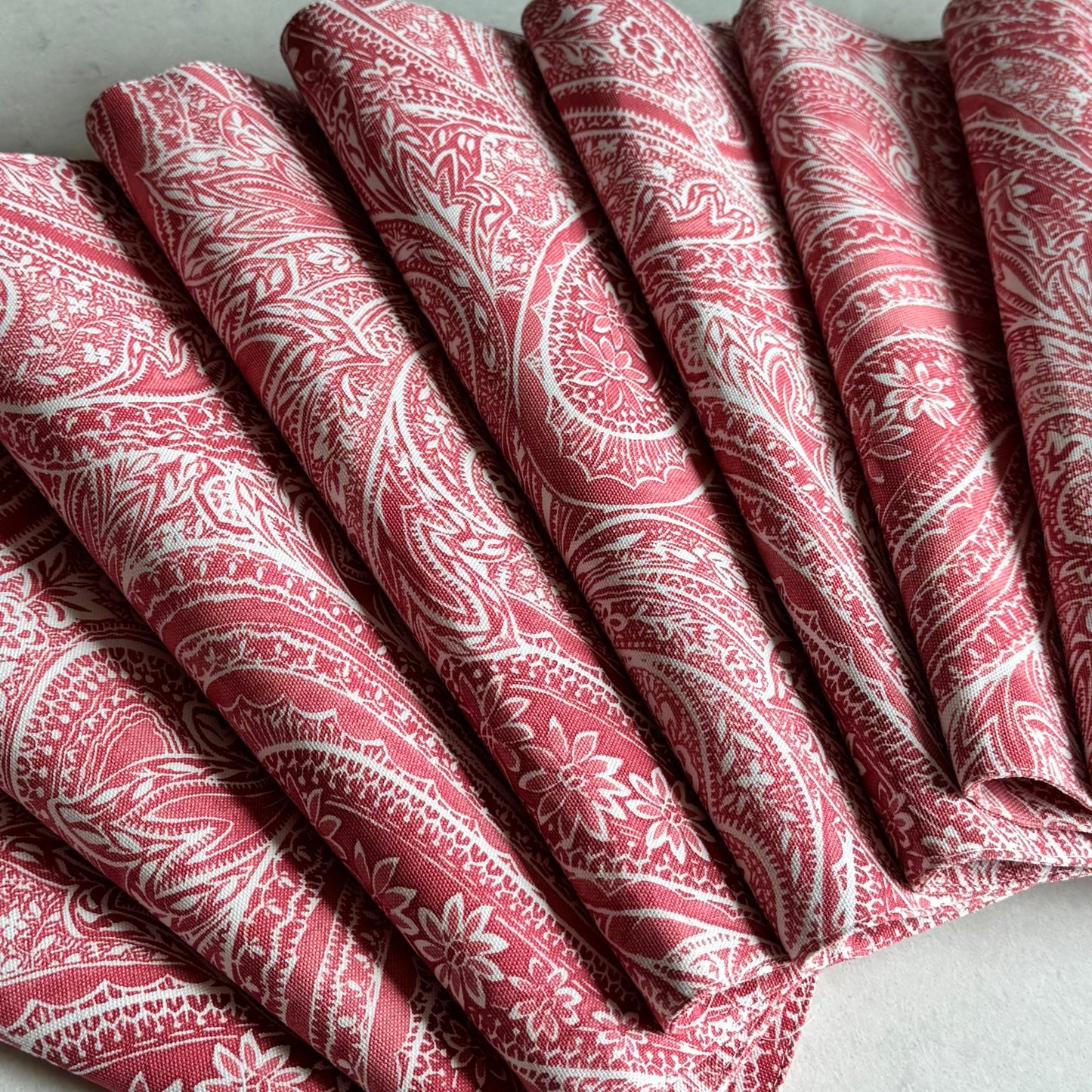 Ralph Lauren Veranda Paisley Red Placemats - Set of 8