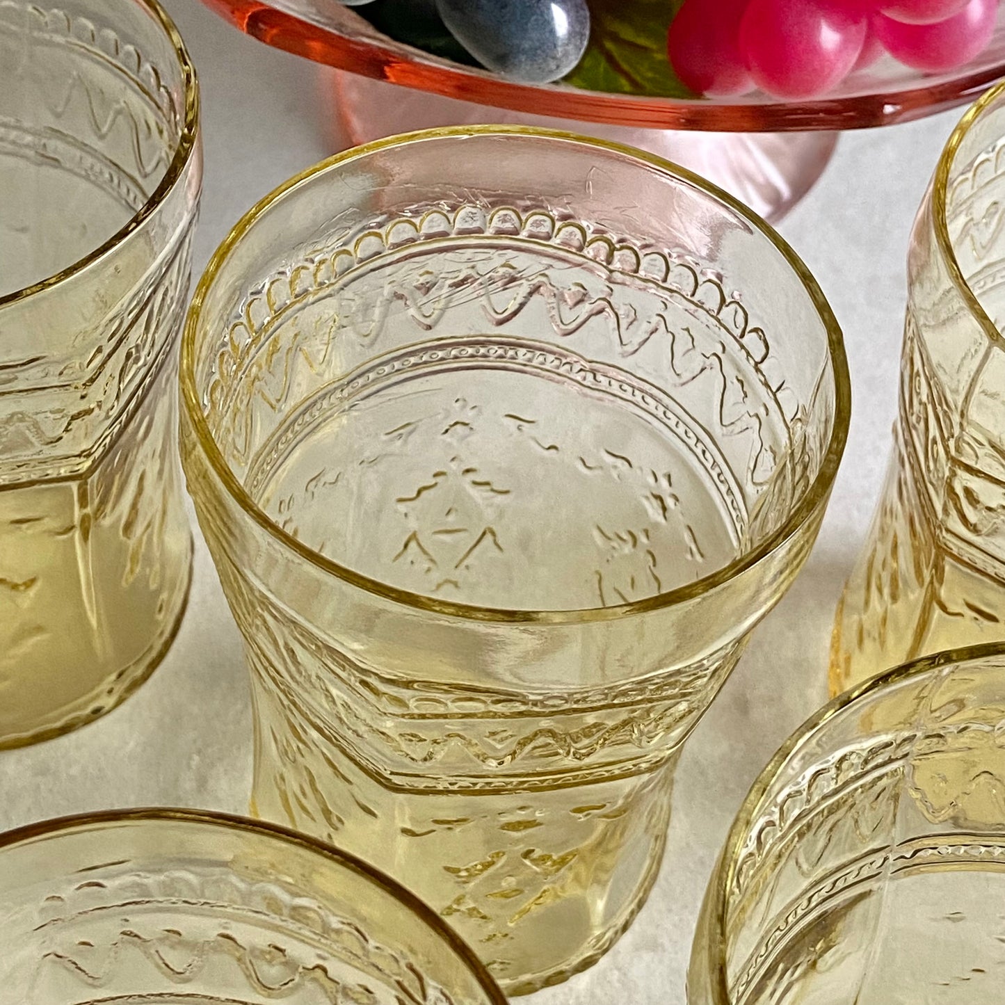 Vintage Federal Glass Patrician Amber Tumblers (circa 1933 - 1937) - Set of 7