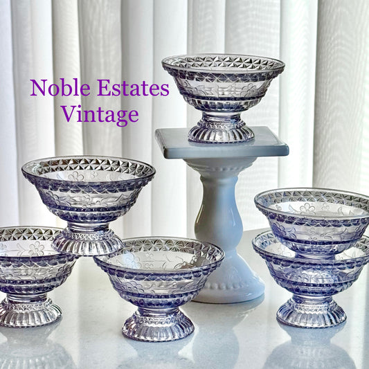 Vintage Adams and Company Wildflower 4 Inch Bowls (circa late 1800s / early 1900s)  - Set of 6