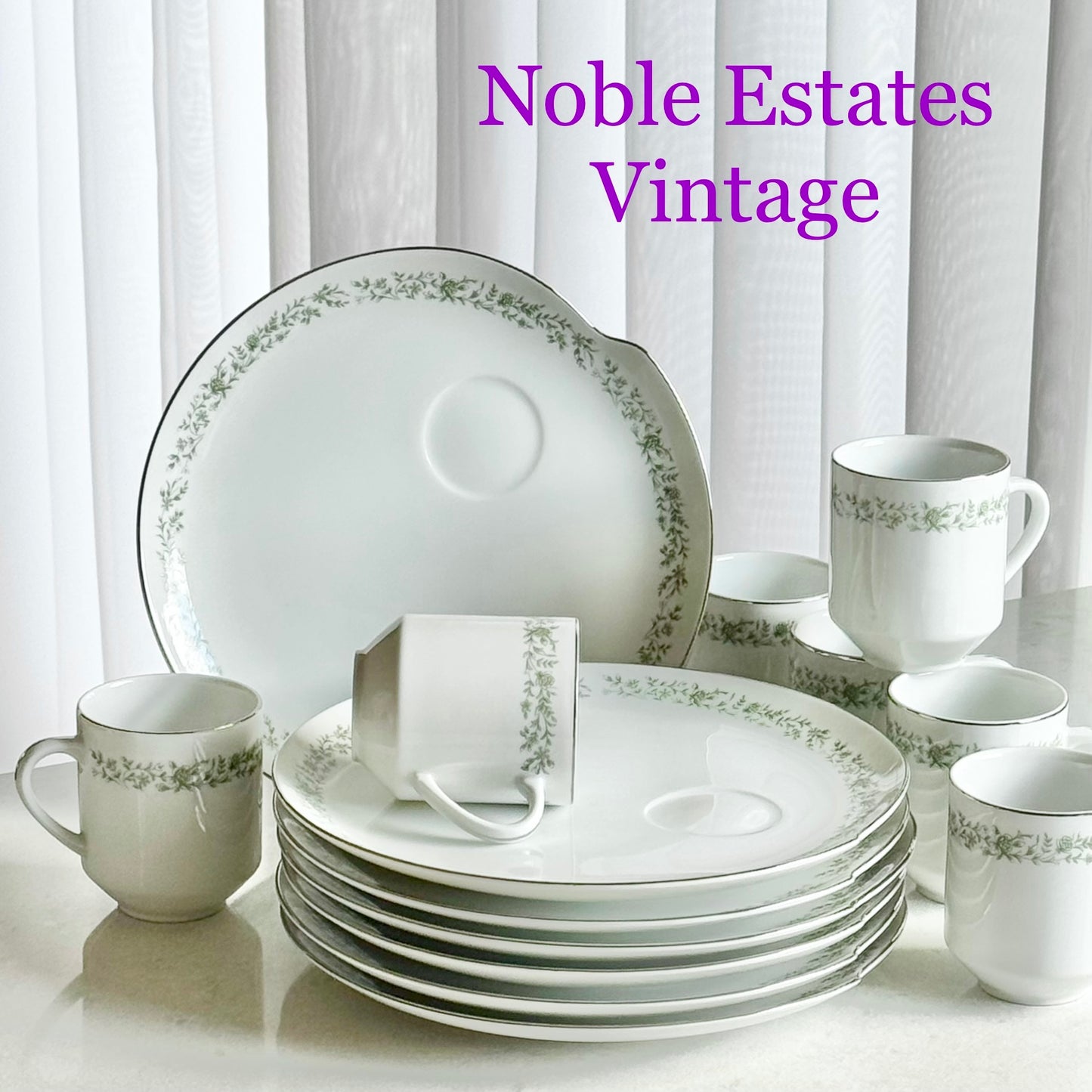 Vintage Mikasa Montclair Snack Sets - 7 sets, 14 pieces total