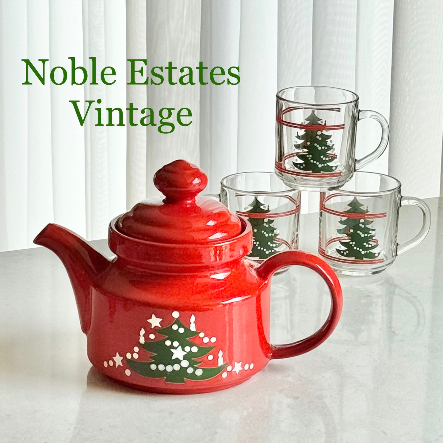 Vintage Waechtersbach Red Christmas Tree Teapot