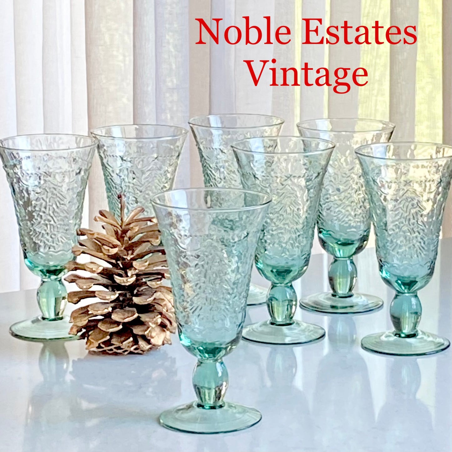 Vintage Studio Nova Holiday Cheer Christmas Tree Glasses - Set of 7