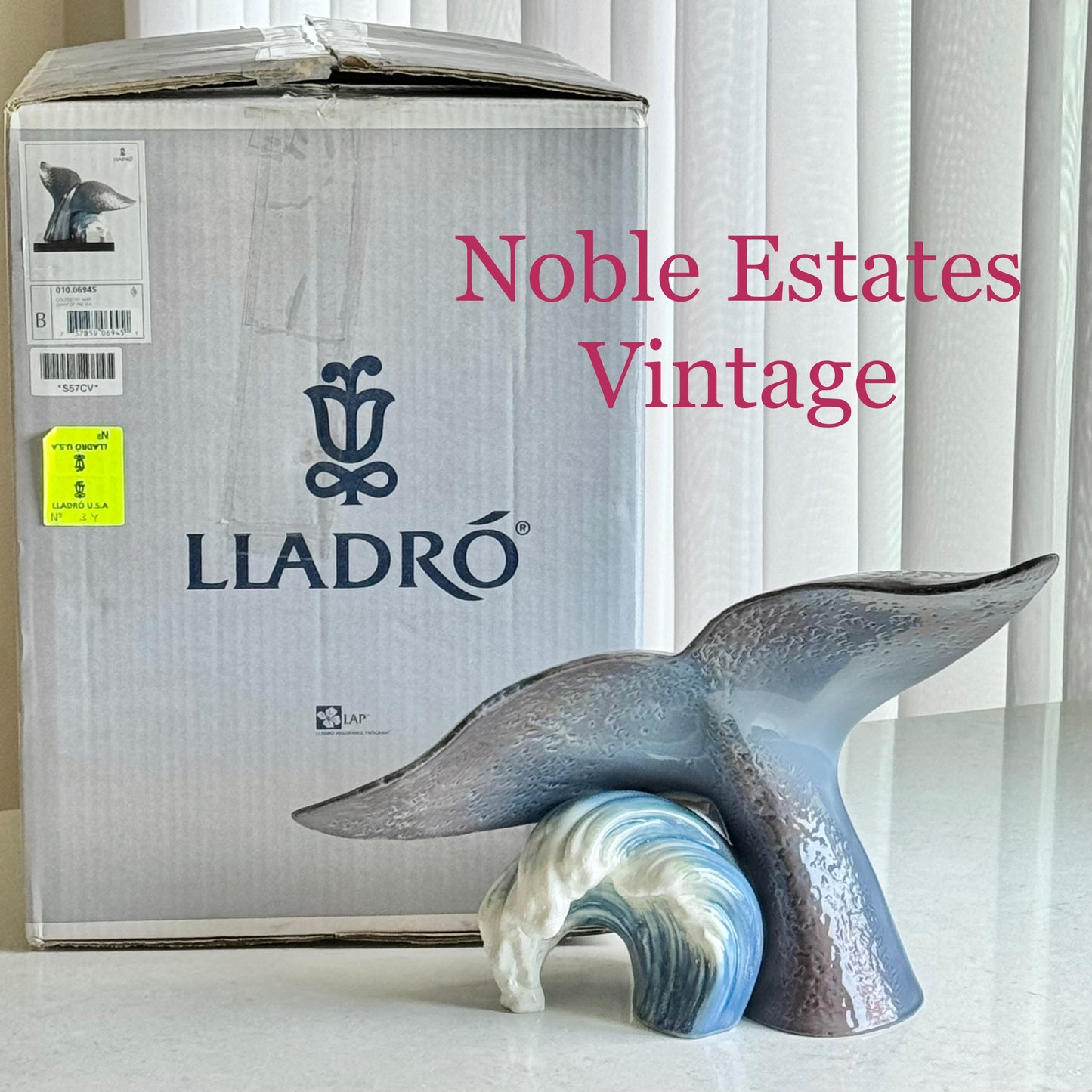 Lladro Giant Of The Sea Whale Statue (Large 10” X 15”)