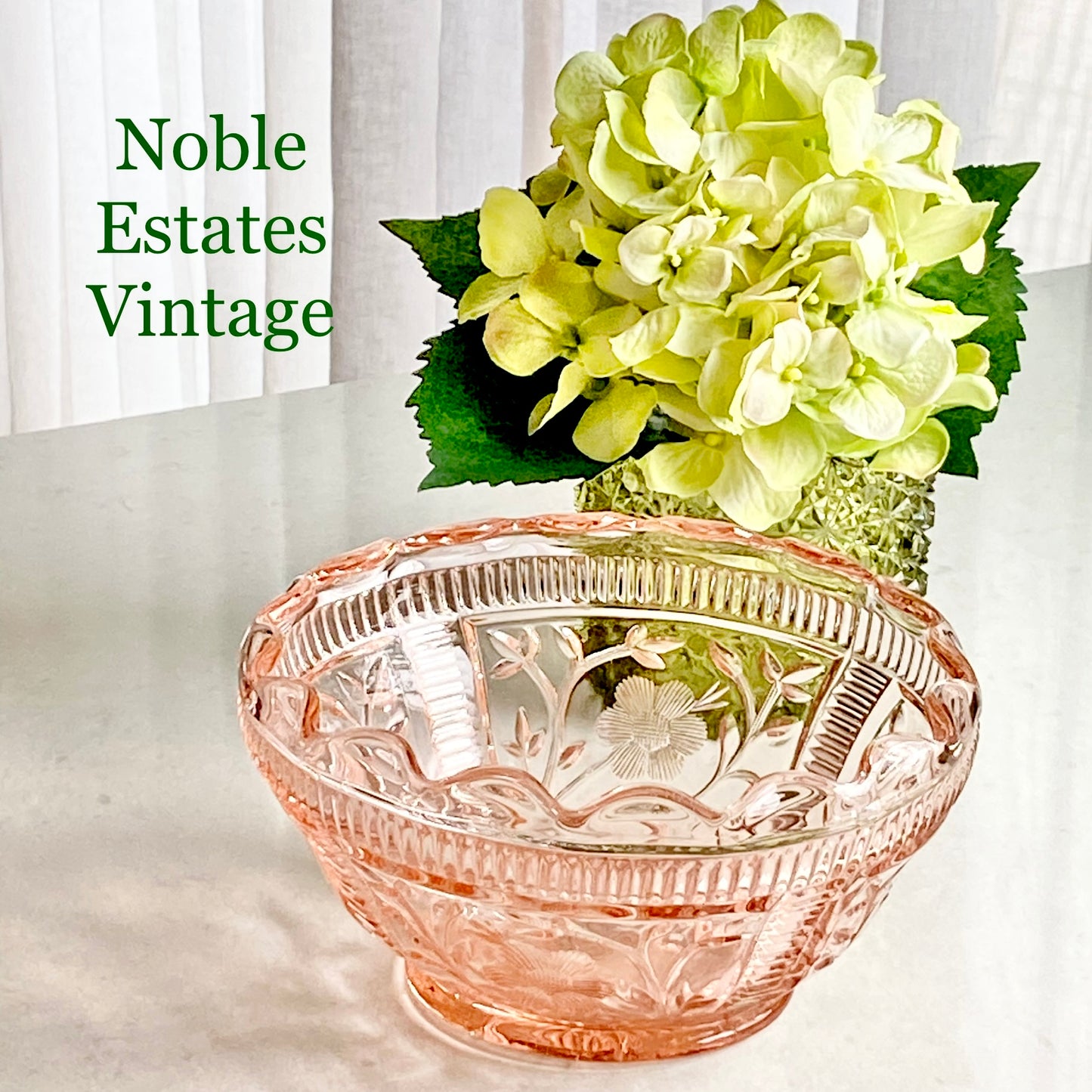 Vintage Pink Scalloped Bowl