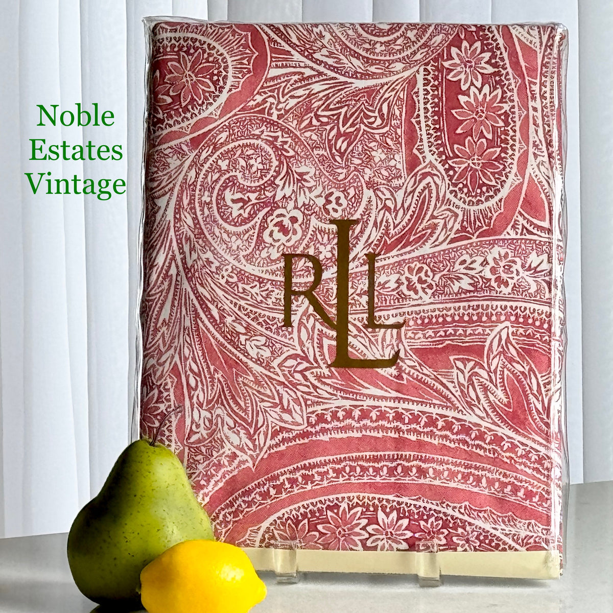 Ralph Lauren Veranda Paisley Red Tablecloth - 70 inch round