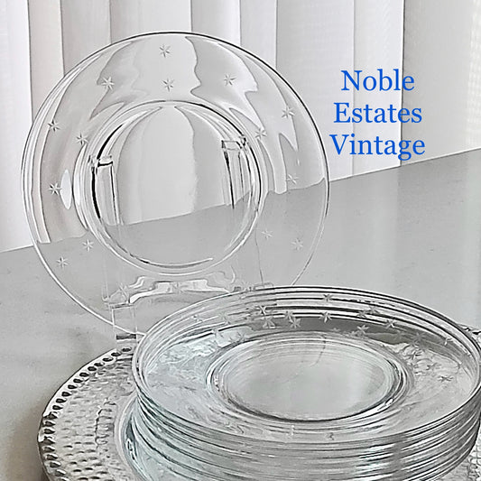 Vintage Fostoria Star Etched Plates (circa 1933 - 1943) - Set of 8