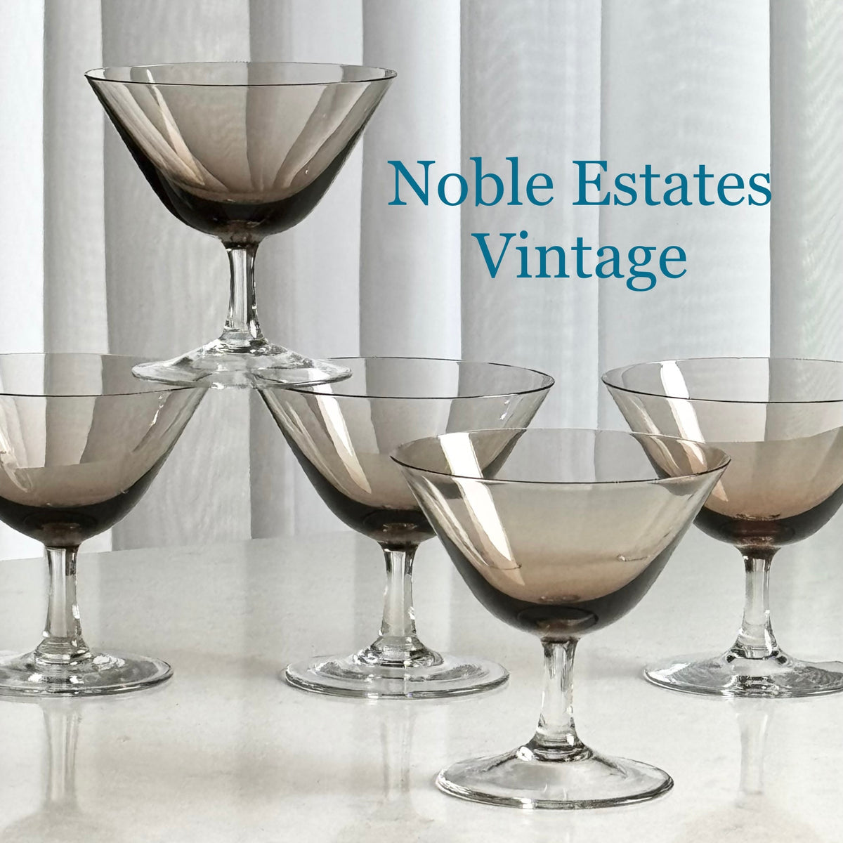 Vintage Theresienthal Brown Bowl Glasses - Set of 5