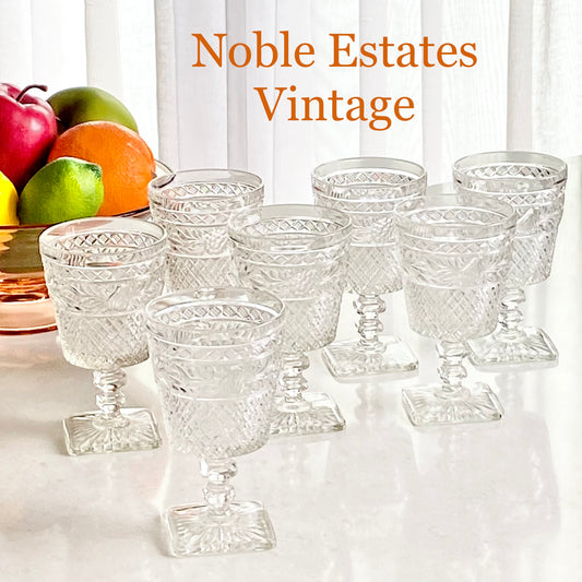 Vintage Imperial Glass Fruit and Leaf Glasses - Set of 7