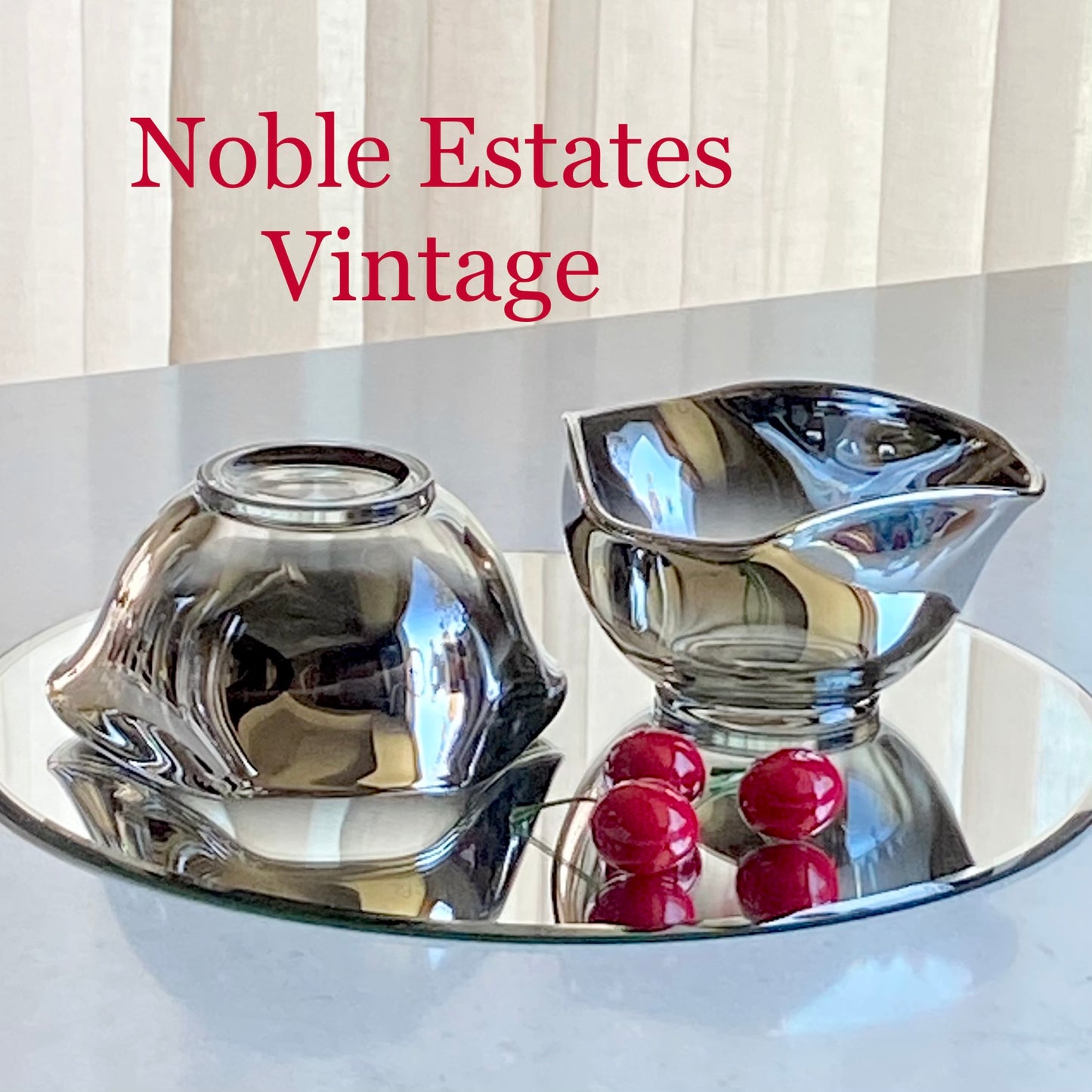 Vintage MCM Metallic Silver Fade Ombre Glasses - Set of 6