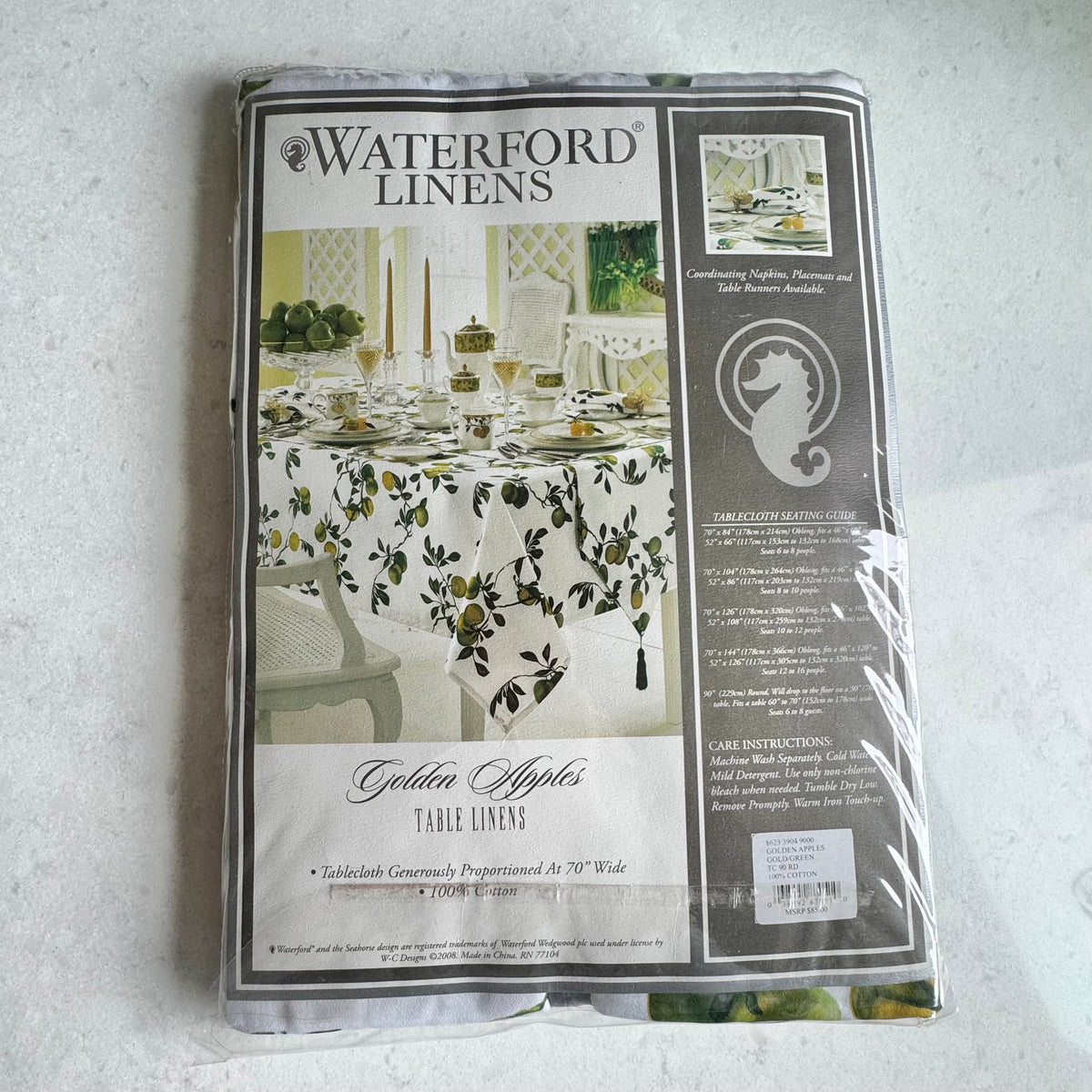 Waterford Linens Golden Apples Tablecloth - 90 inch round