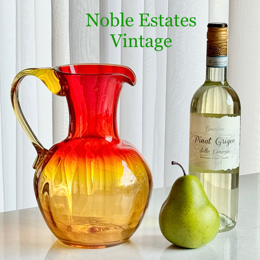 Vintage Blenko Tangerine Amberina Pitcher (#AP1)