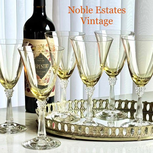 Vintage Fostoria Sceptre Amber Glasses (circa 1937 - 1943) - Set of 6 Goblets
