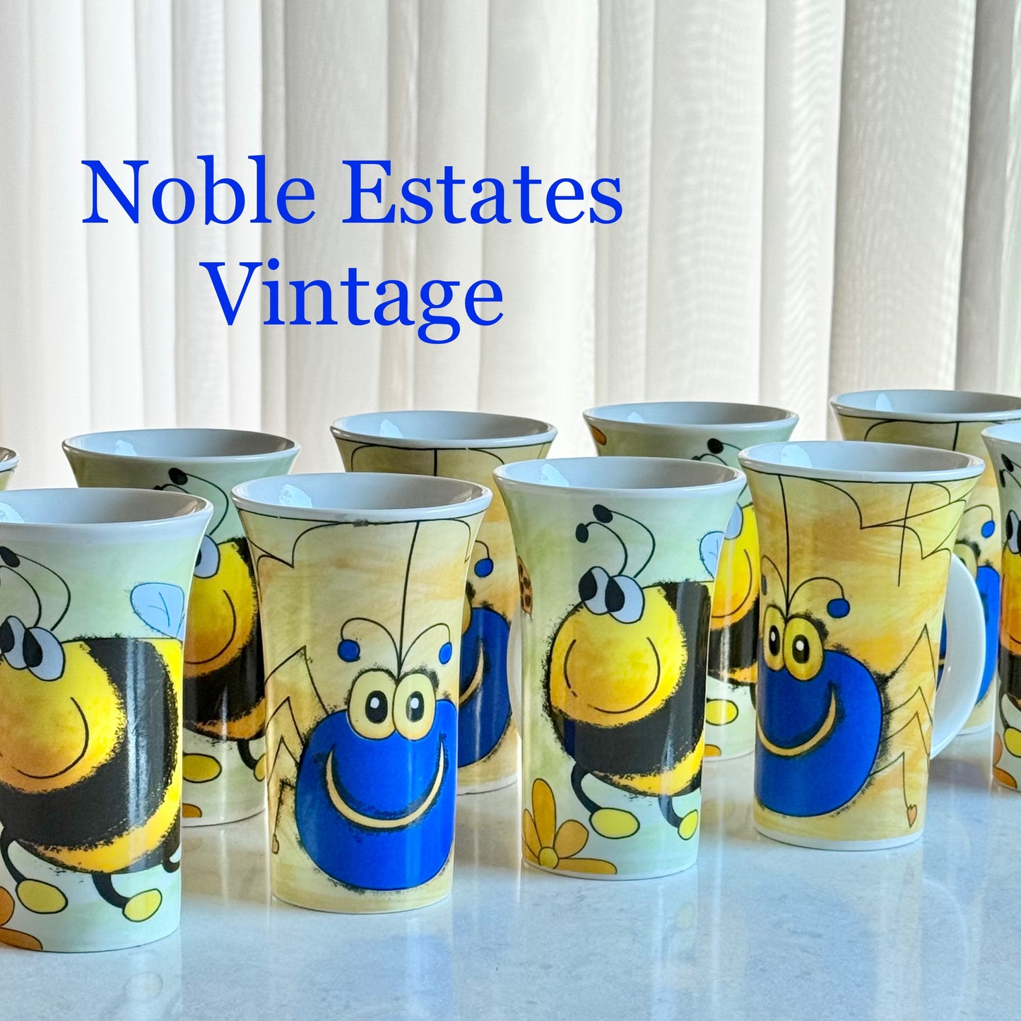 Vintage Dunoon Big Bugs Mugs - Set of 10 (5 each of 2 designs)