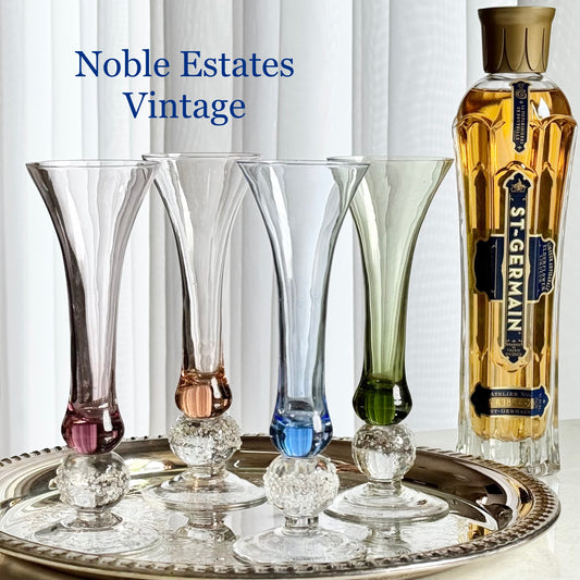 Vintage Bombay Le Vigneron Fluted Glasses - Set of 4