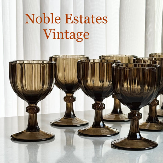 Vintage Imperial Glass Essex Brown Small Goblets  (circa 1982 - 1984) - Set of 12
