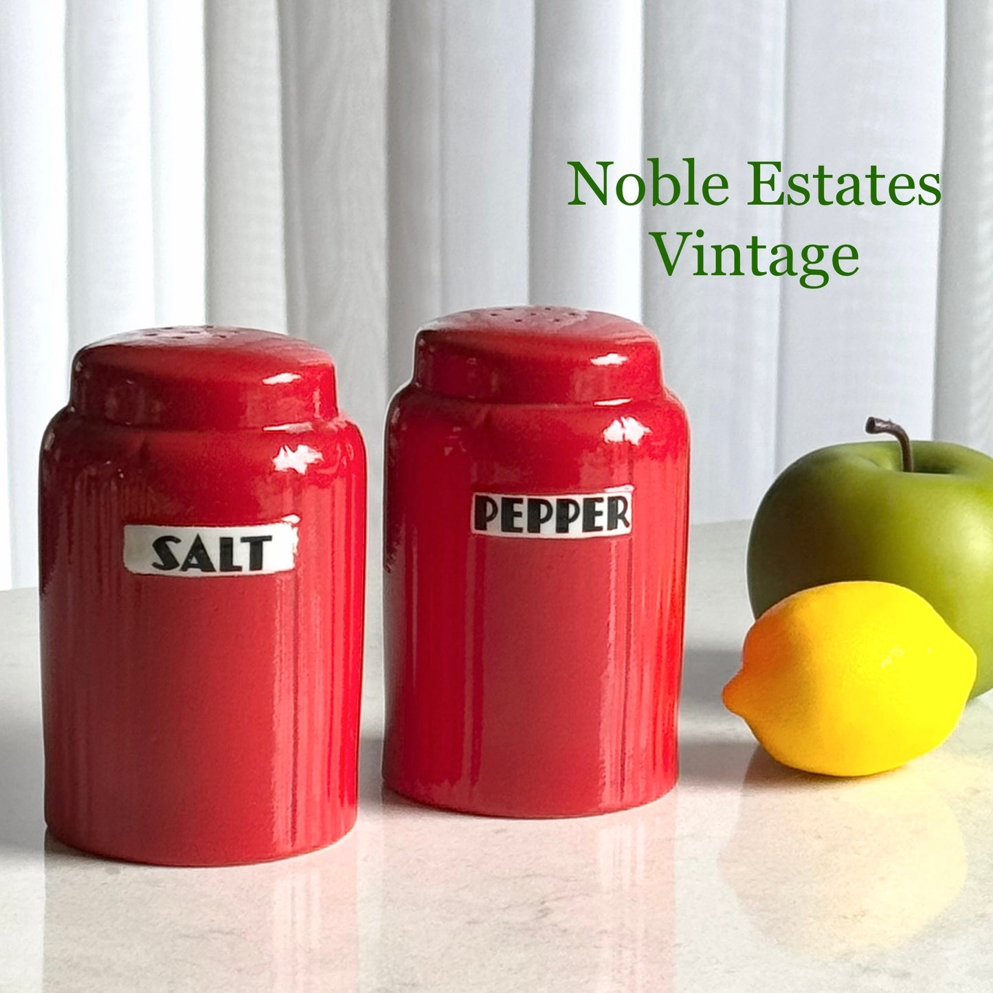 Vintage Hall Novelty Radiance Chinese Red Salt & Pepper Shaker Set