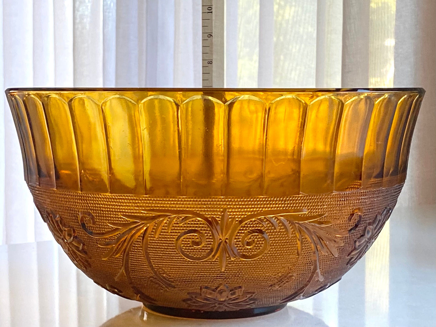 Vintage Indiana Glass Tiara Sandwich Chantilly Amber Punch Bowl and 12 Cups