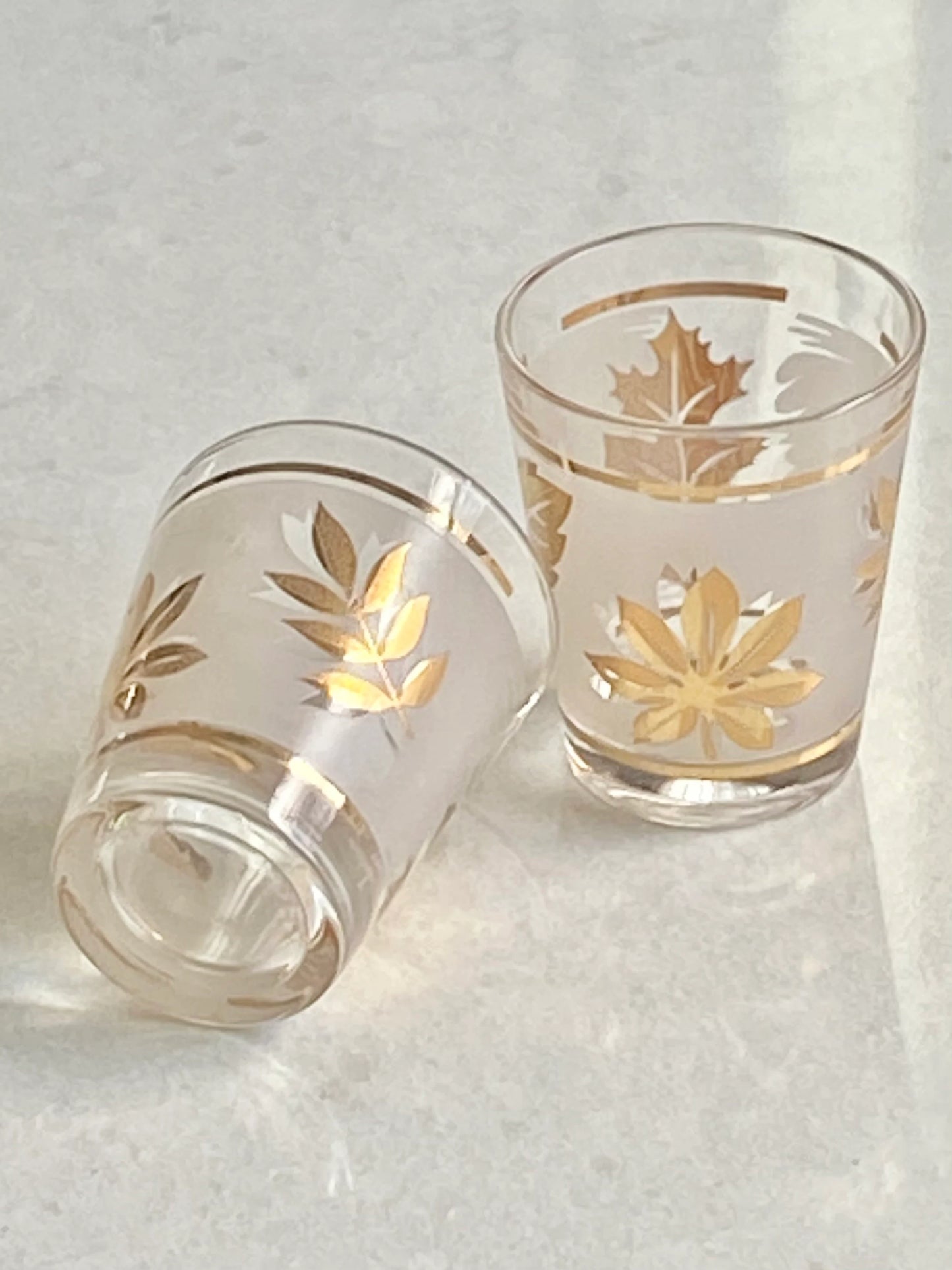 Vintage Libbey Golden Foliage Shot / Tasting Glasses (circa 1953 - 1978) - Set of 8