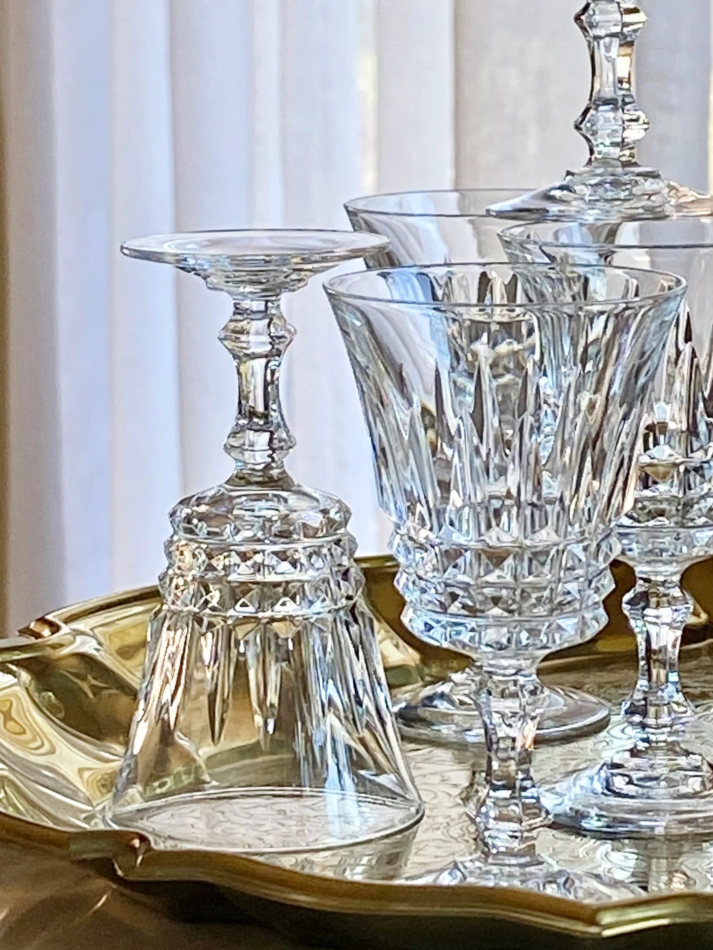 Vintage Cristal d'Arques-Durand Tuilleries Villandry Glasses (circa 1976 - 1997) - Set of 8