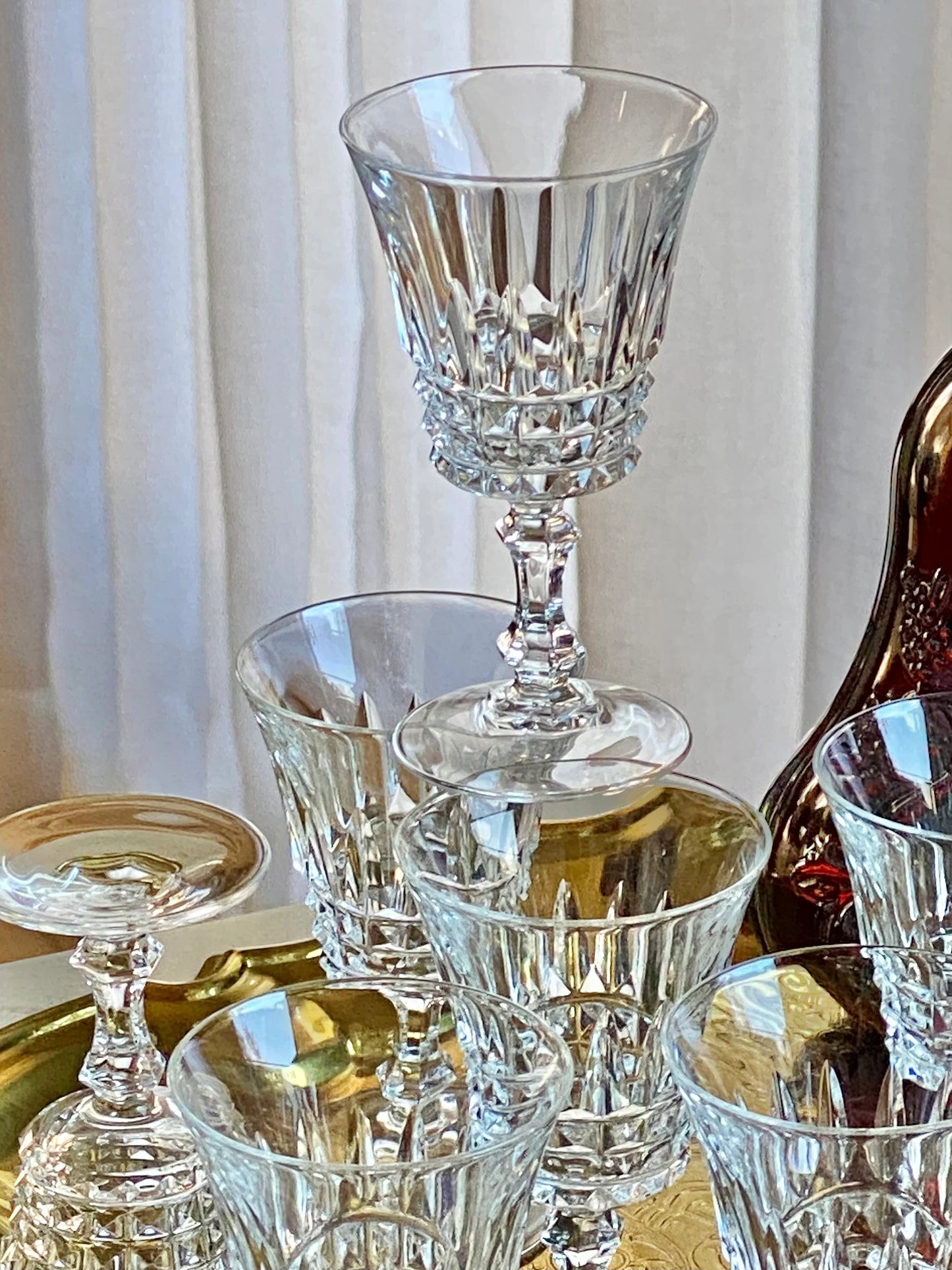 Vintage Cristal d'Arques-Durand Tuilleries Villandry Glasses (circa 1976 - 1997) - Set of 8