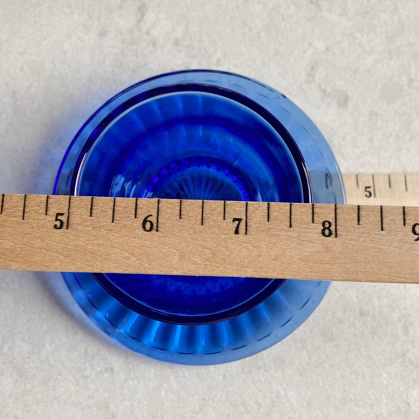 Vintage MacBeth Evans Petalware Blue Condiment Bowls with Attached Under Saucer - Set of 3