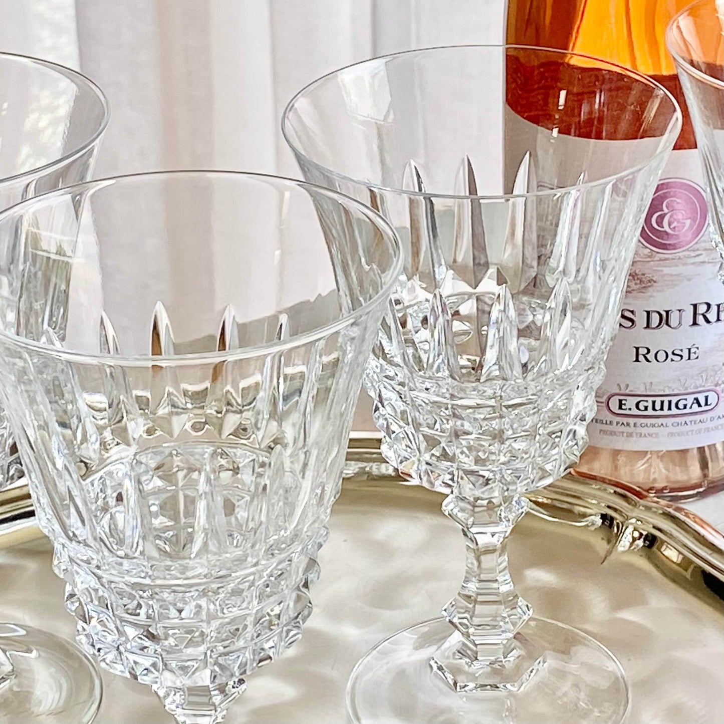 Vintage Cristal D'Arques-Durand Tuilleries Villandry Glasses (circa 1976 - 1997)  - Set of 10