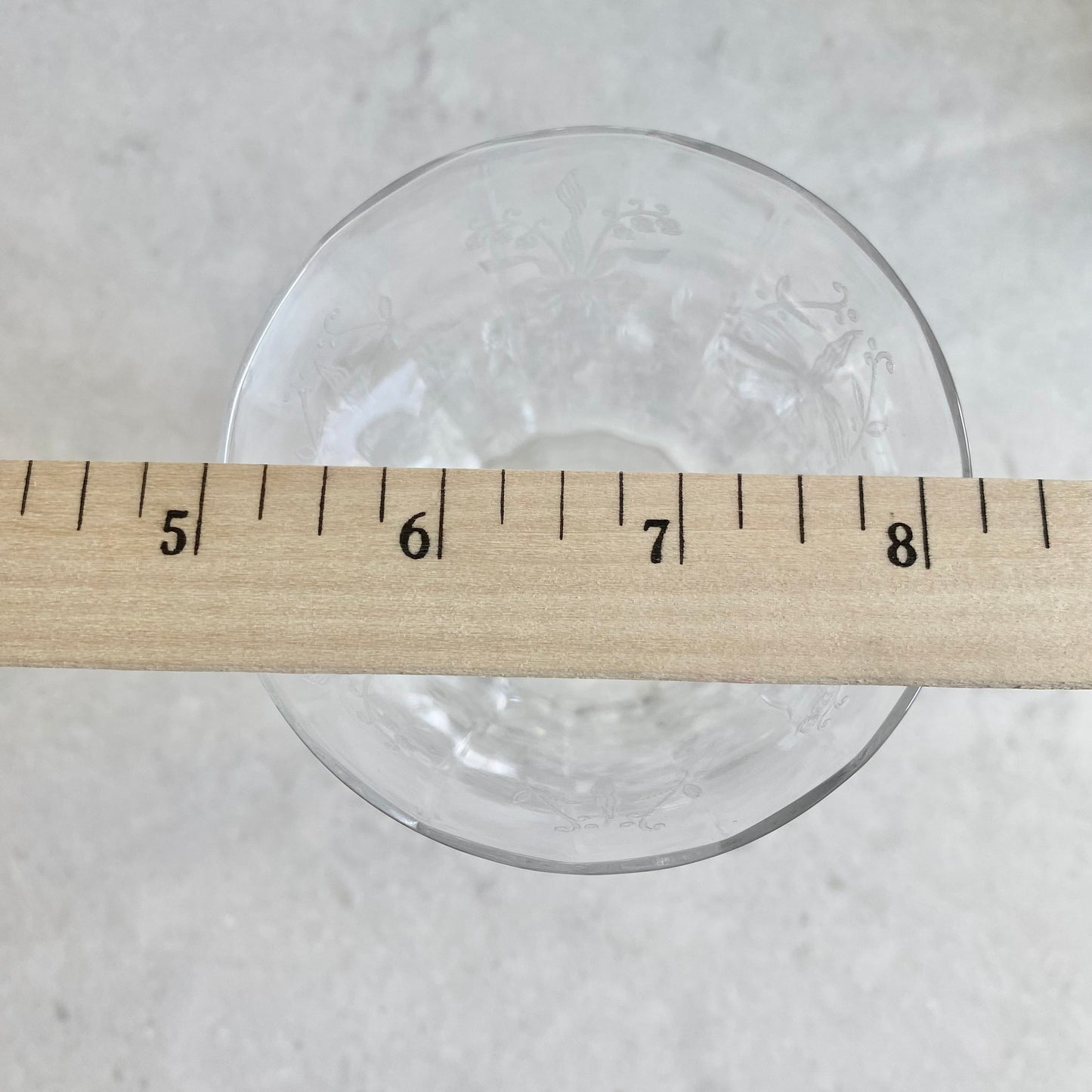 Vintage Heisey Orchid Etched Optic Ribbed Glasses - Set of 3