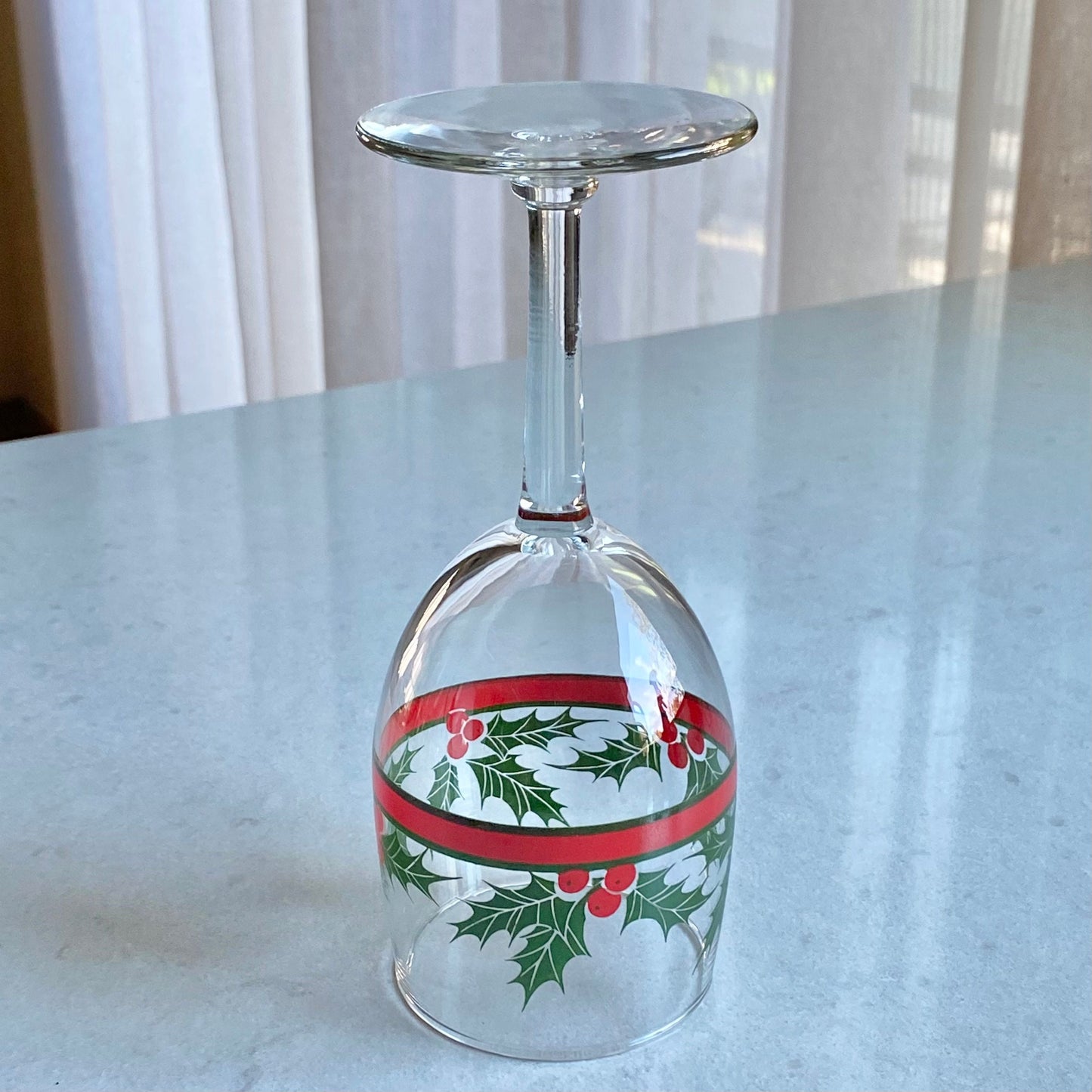 Vintage Libbey Holly and Berries Christmas Glasses - Set of 4