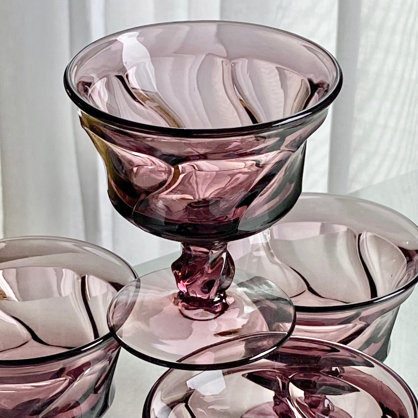 Vintage Fostoria Jamestown Purple Glasses (circa 1960 - 1970) - Set of 9