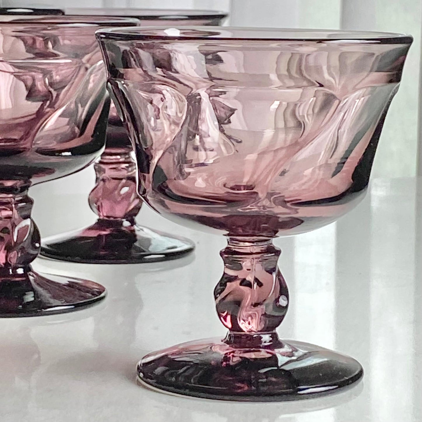 Vintage Fostoria Jamestown Purple Glasses (circa 1960 - 1970) - Set of 9