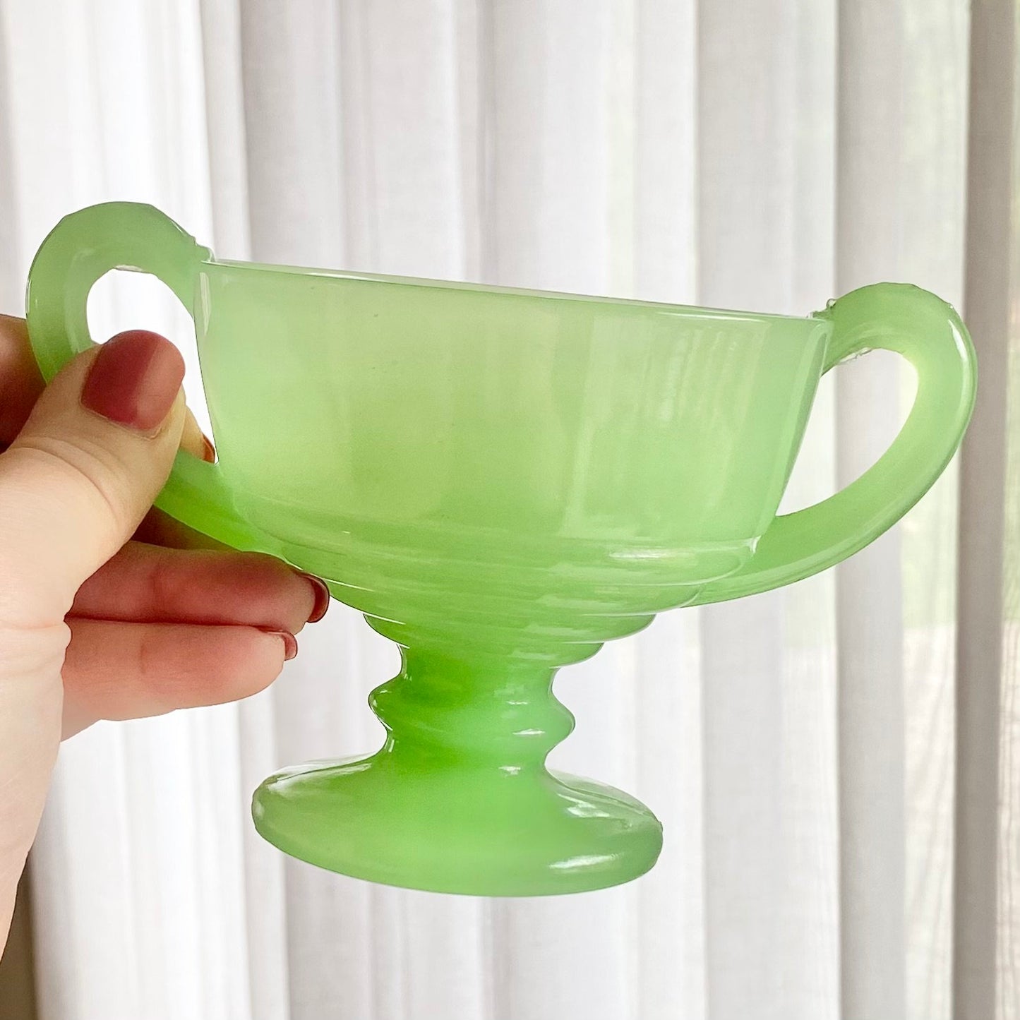 Vintage Fenton Jade Green Sugar and Creamer Set (circa 1921 - 1936)