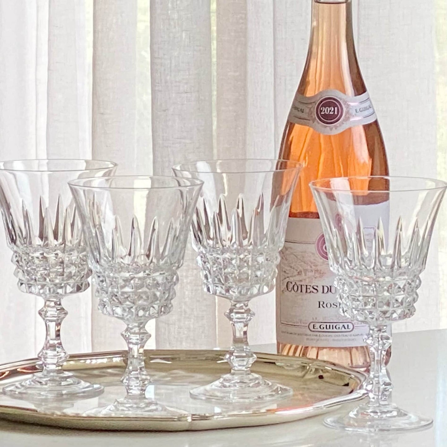 Vintage Cristal D'Arques-Durand Tuilleries Villandry Glasses (circa 1976 - 1997)  - Set of 10