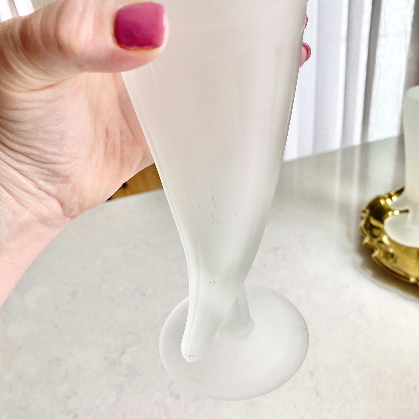 Vintage Tiara Powder Horn Satin Frosted Glasses - Set of 4