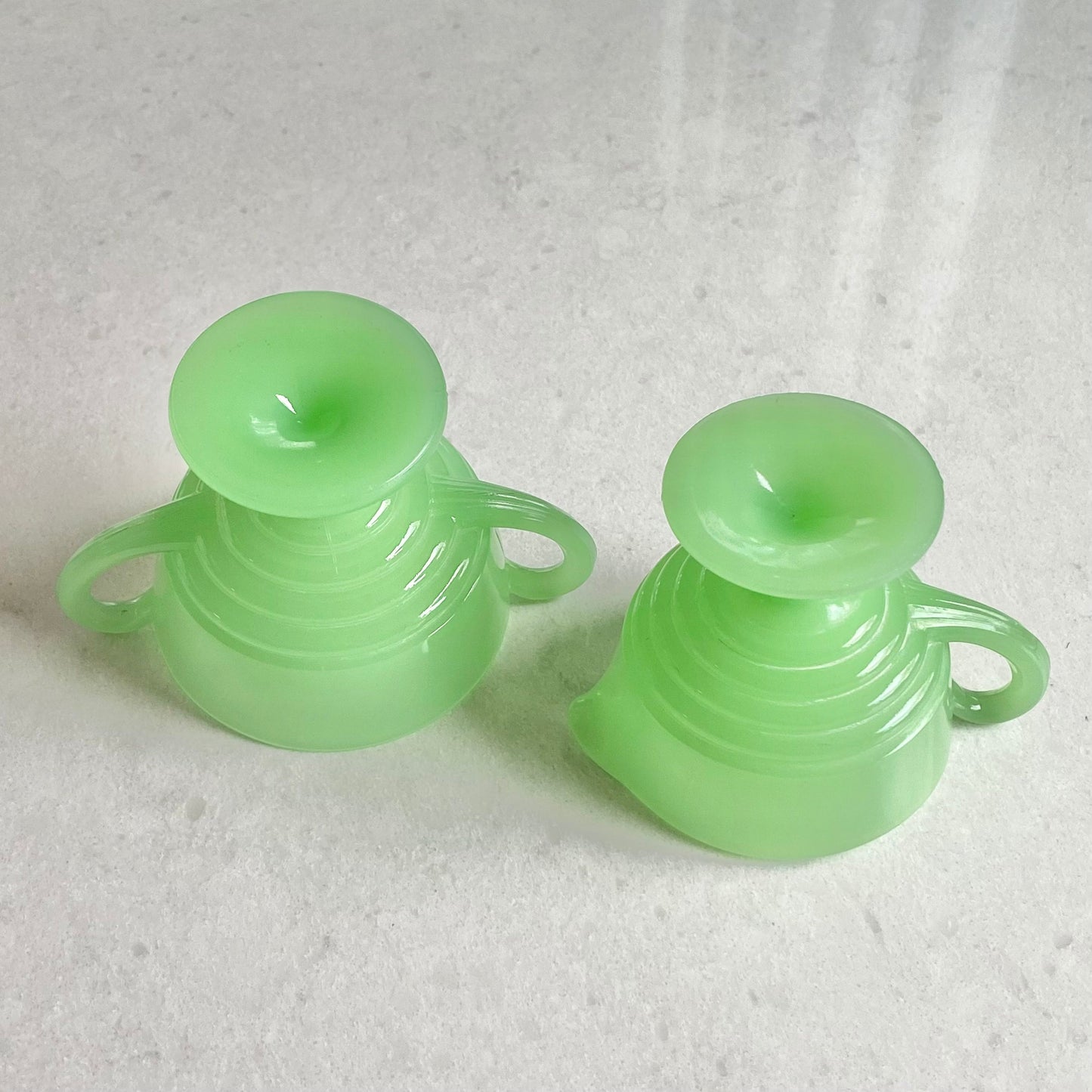 Vintage Fenton Jade Green Sugar and Creamer Set (circa 1921 - 1936)