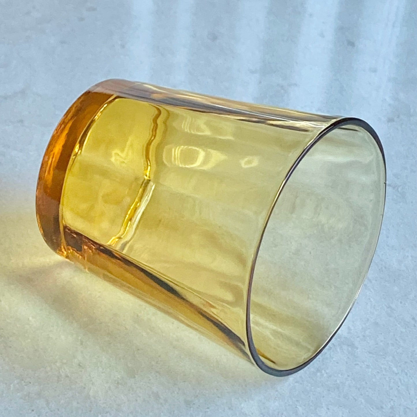 Vintage Hazel Atlas Optic Panel Amber Glasses - Set of 7