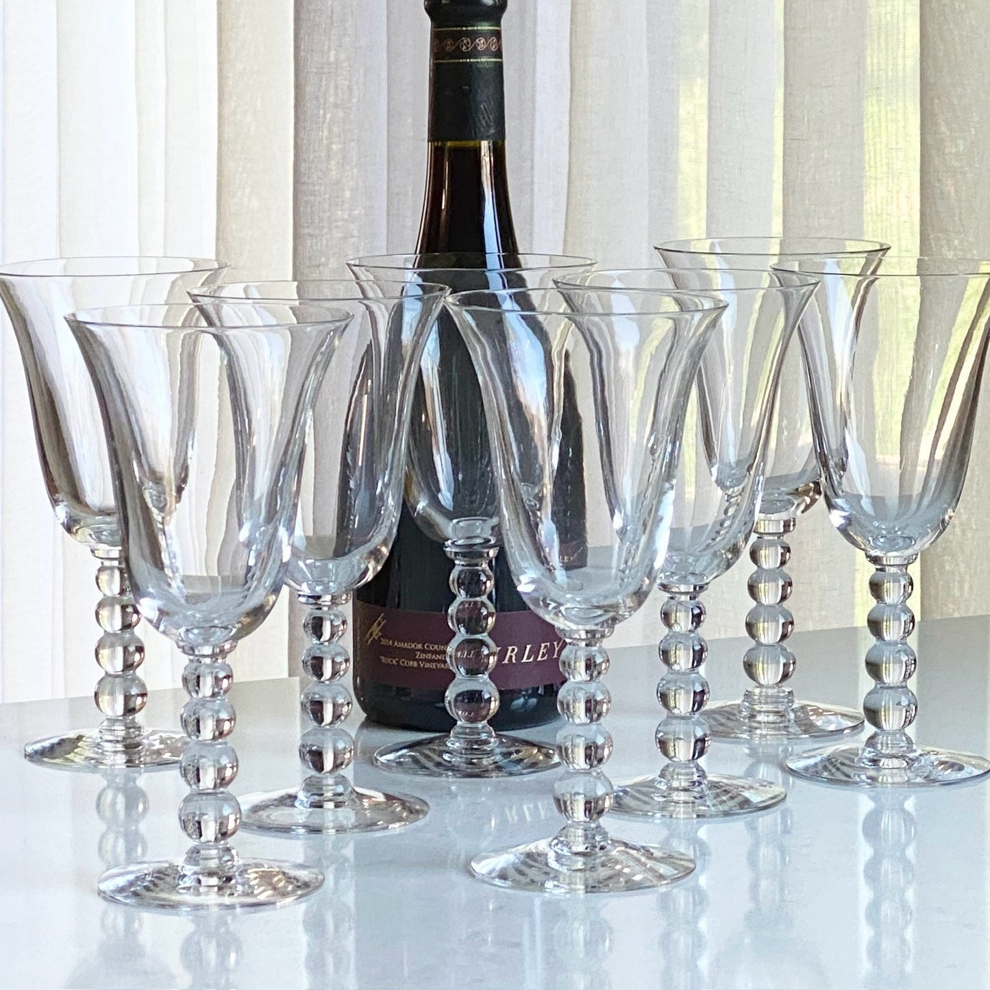 Vintage Imperial Candlewick Bubble Stem Glasses (circa 1936 - 1984) - 16 Available