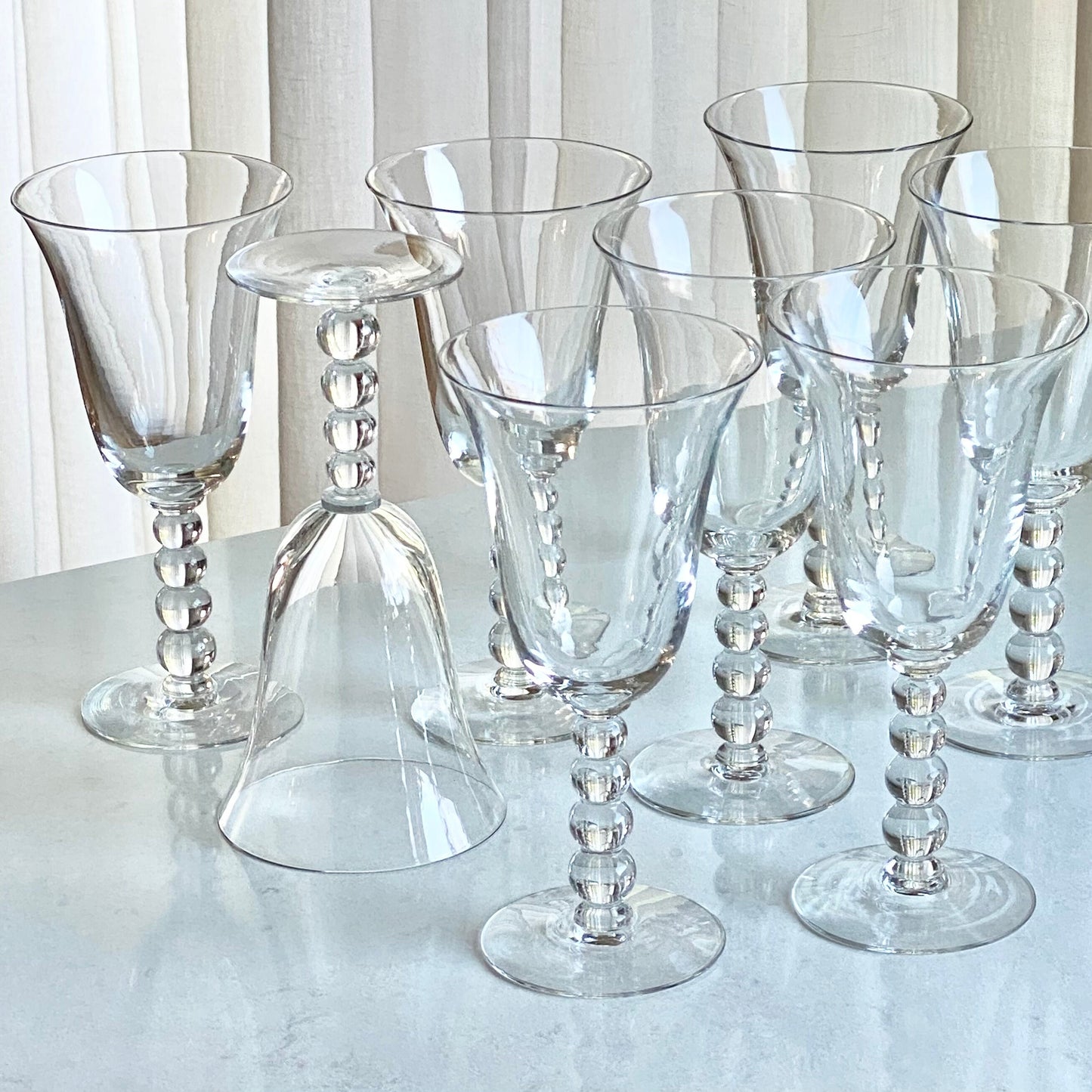 Vintage Imperial Candlewick Bubble Stem Glasses (circa 1936 - 1984) - 16 Available