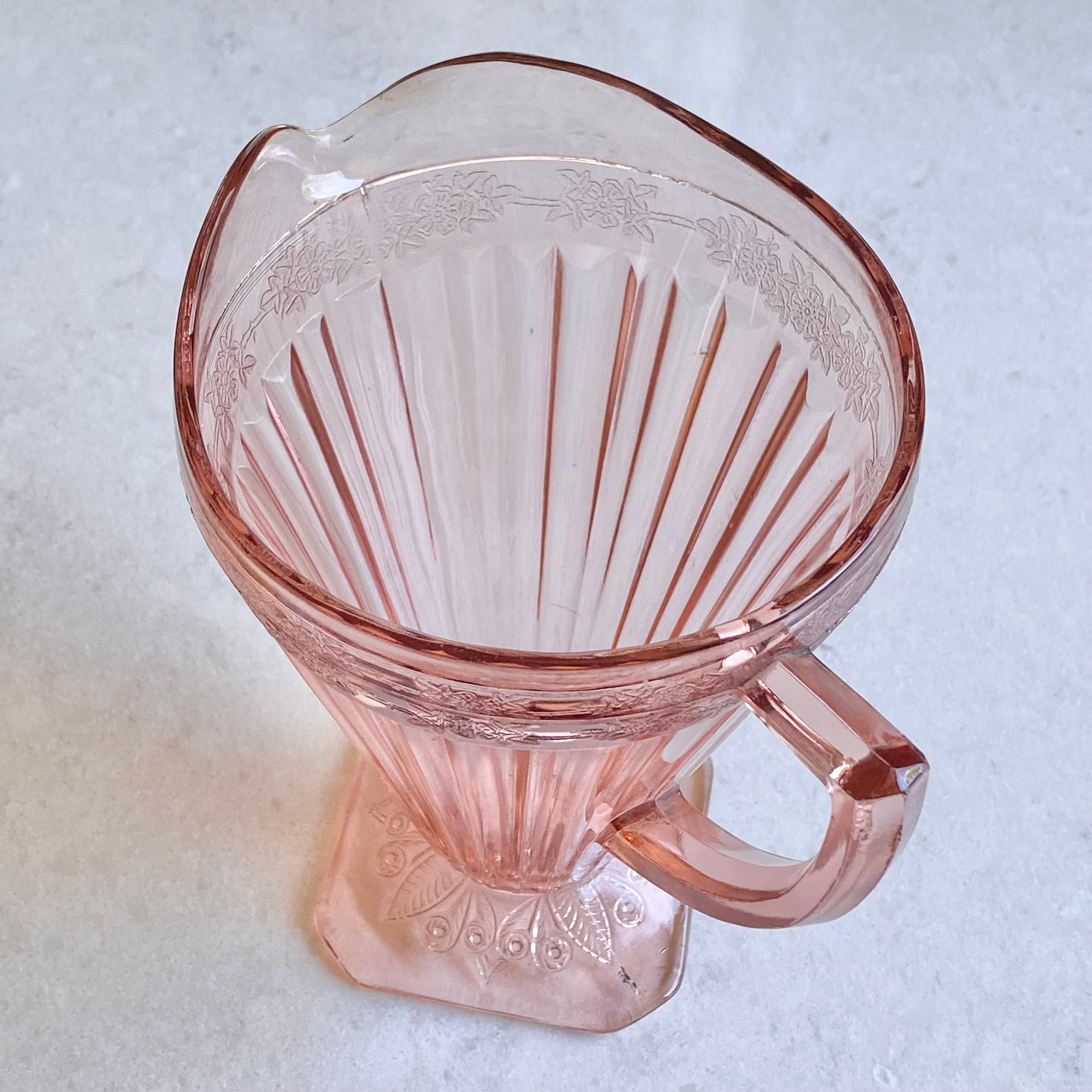 Vintage Jeannette Glass Adam Pink Pitcher (circa 1932 - 1934)