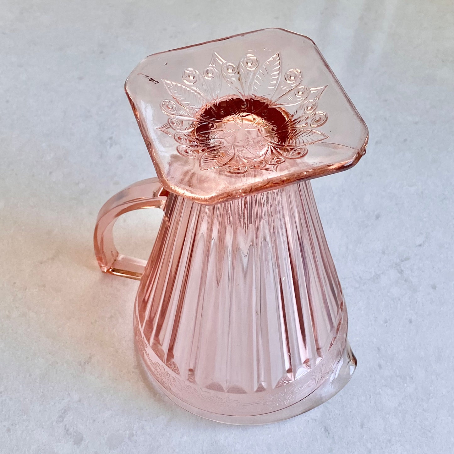 Vintage Jeannette Glass Adam Pink Pitcher (circa 1932 - 1934)