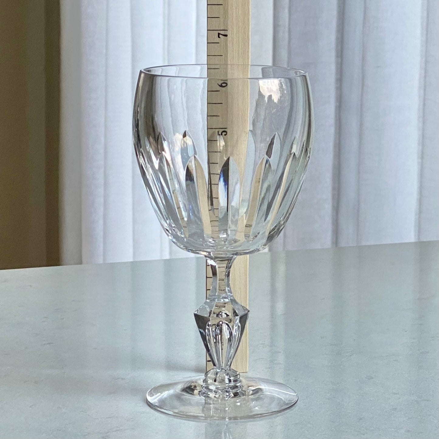 Vintage Hawkes Vertical Cut Glasses - Set of 8 Goblets