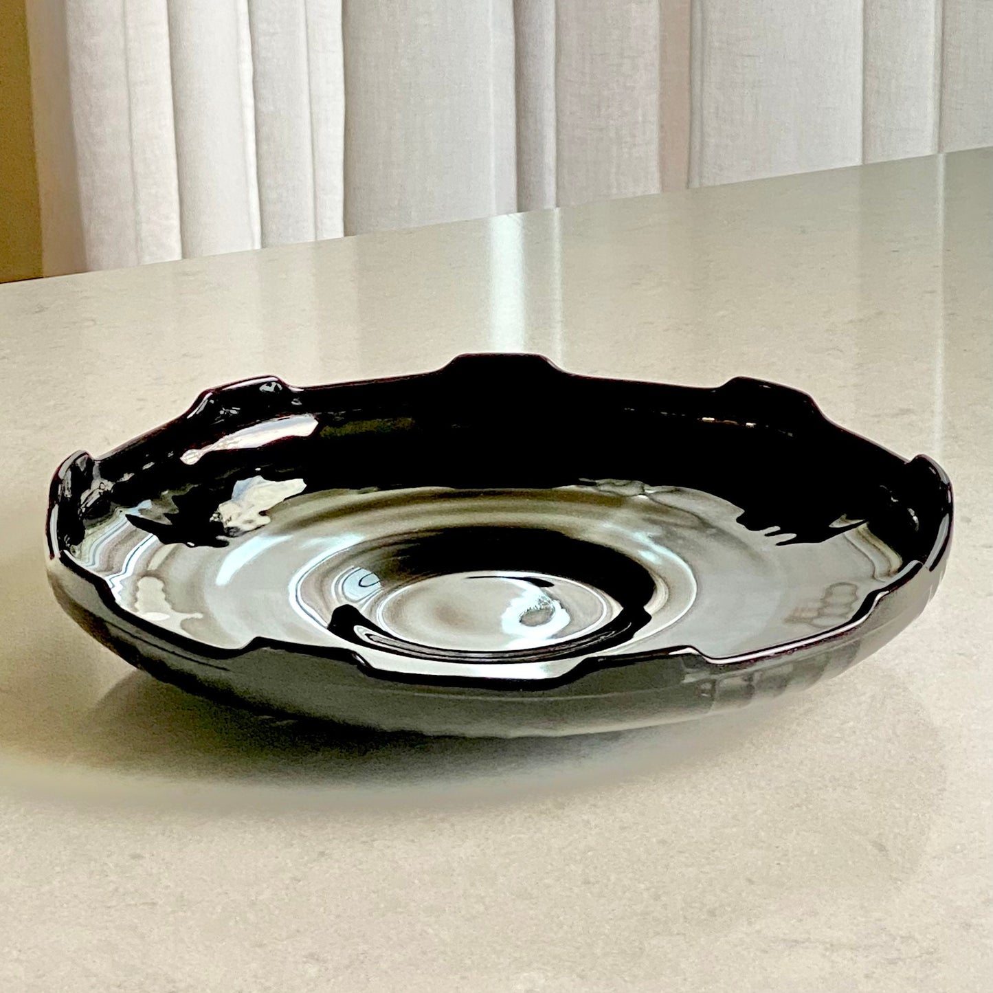 Vintage Black Glass Bowl