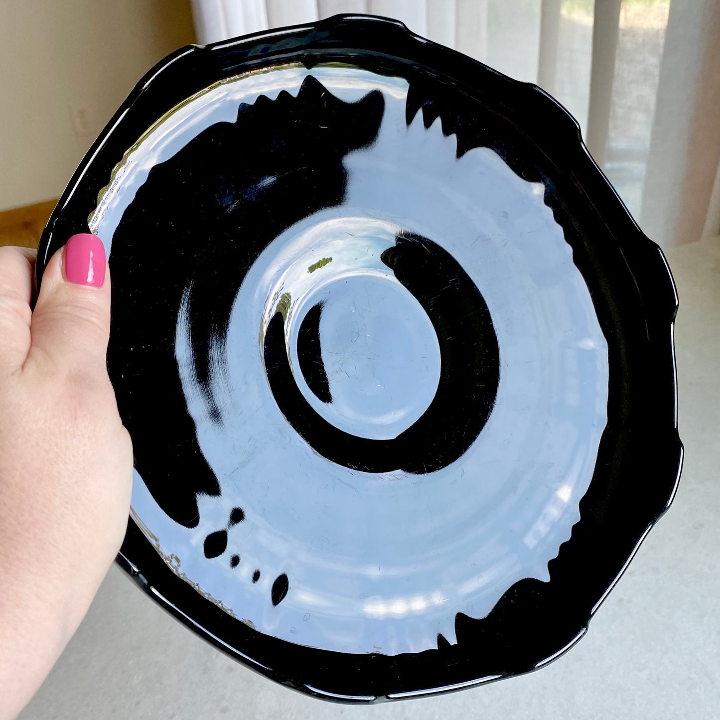 Vintage Black Glass Bowl