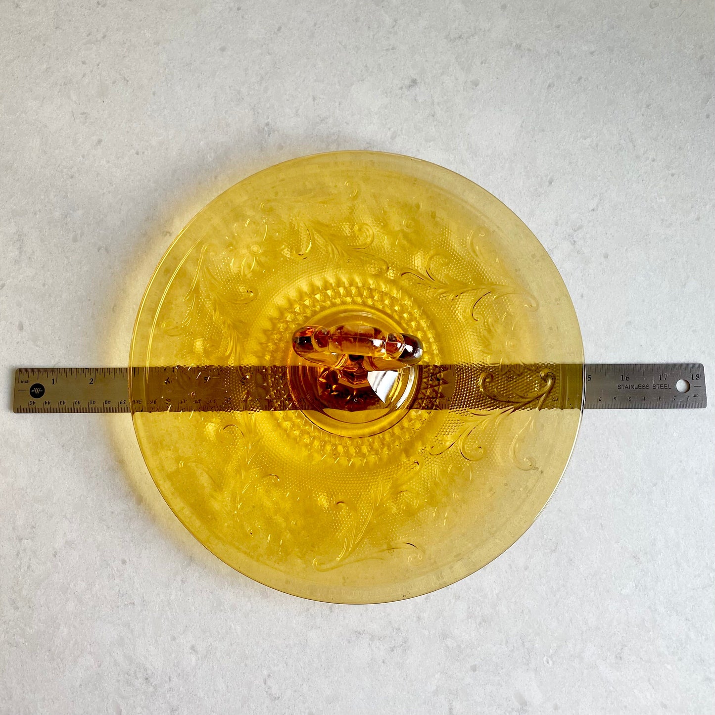 Vintage Tiara Amber Chantilly Sandwich Glass Tidbit Tray (circa 1971 - 1989)