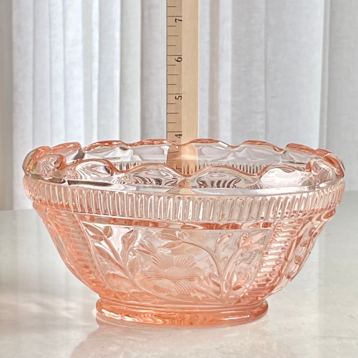 Vintage Pink Scalloped Bowl