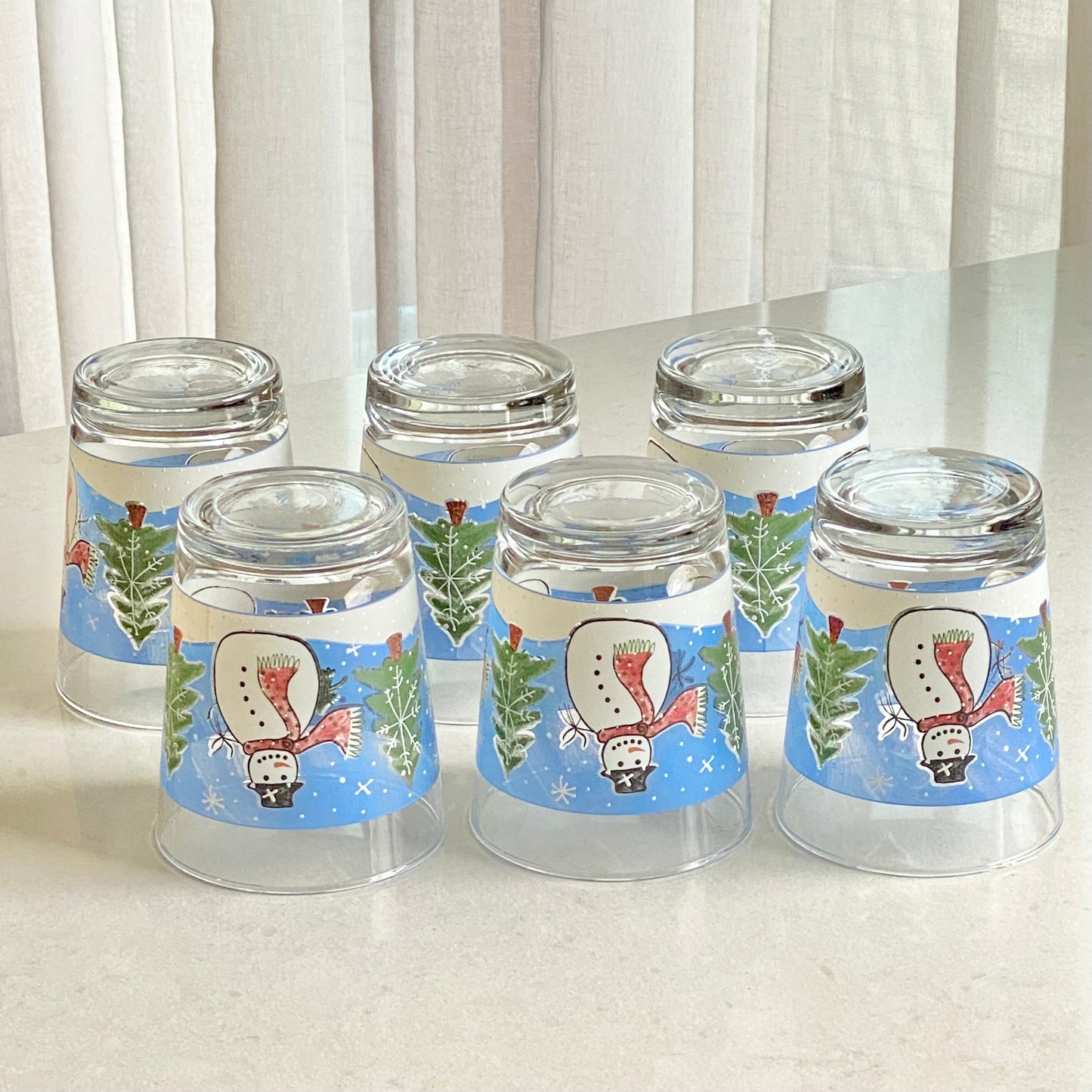 Vintage Libbey Snowman Glasses - Set of 6